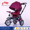 Stahlrahmen EN71 Kind Dreirad mit Rücksitz / modische Kinder Klappdreirad / Luxus Baby Dreirad mit Wagen